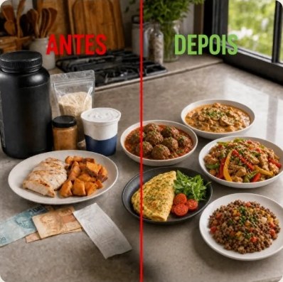 Antes e depois: dieta cara x receitas proteicas baratas