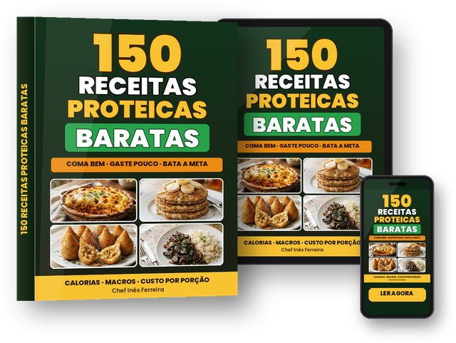 150 Receitas Proteicas Baratas — livro, tablet e telemóvel